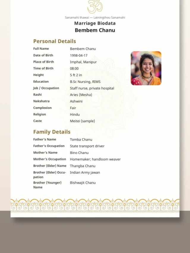 Marathi Marriage Biodata Format